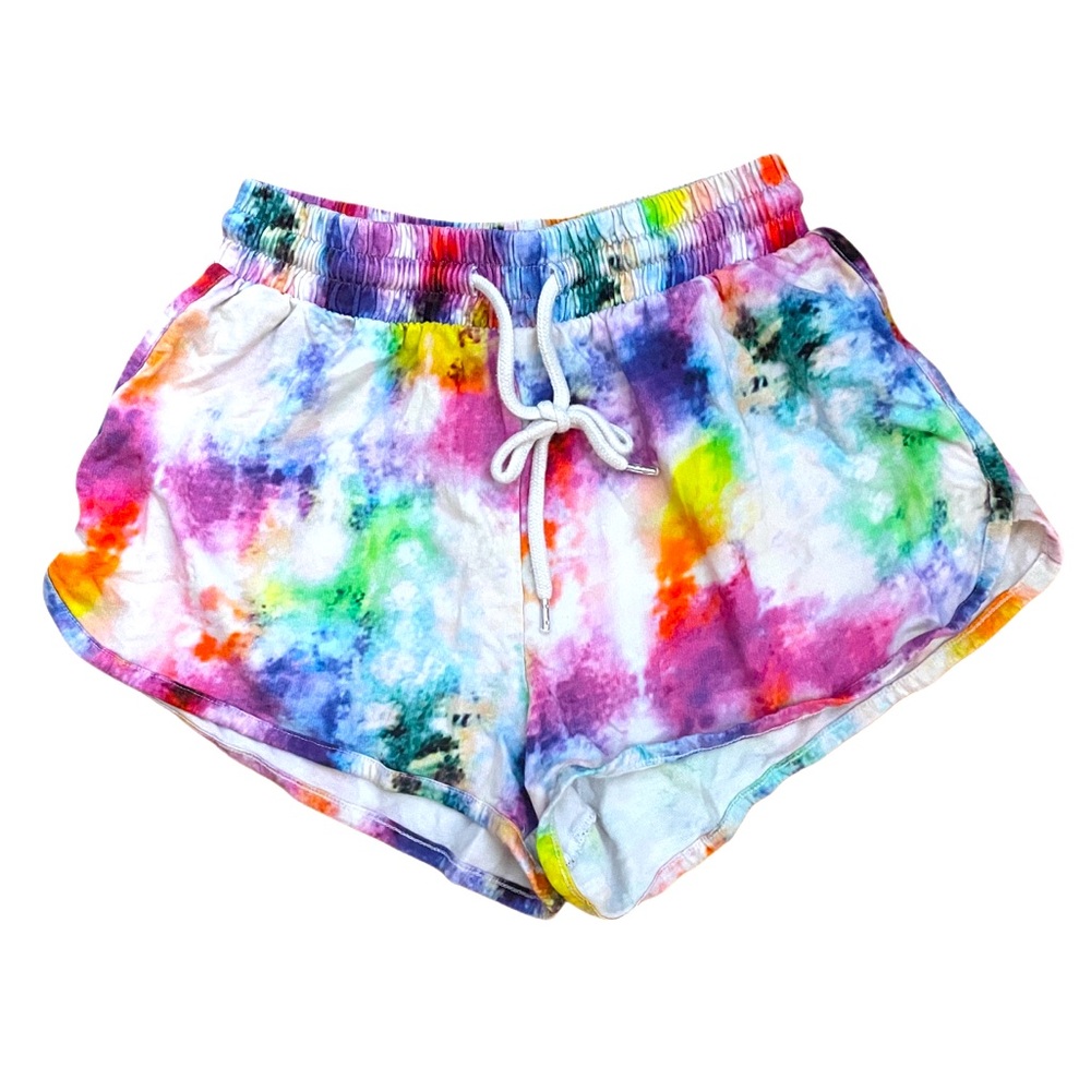 S Monki Multicolored Tie Dye 100% Cotton Drawstring Shorts